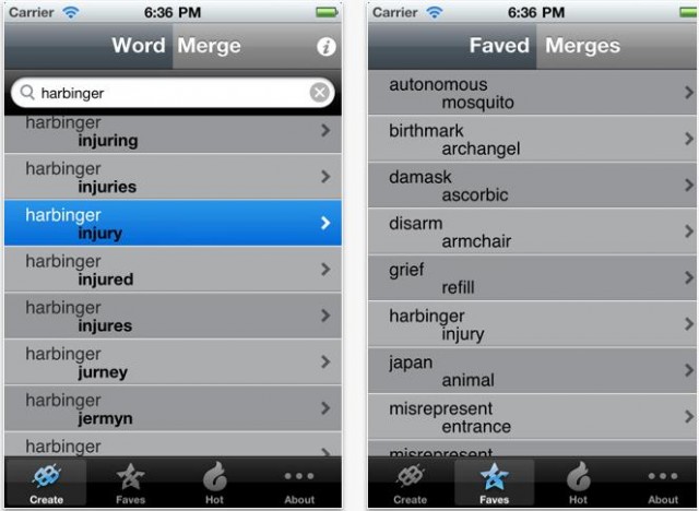 Word Merge Domain Name iPhone App