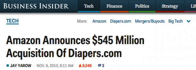 Amazon.com Announces Acquisition of Diapers.com